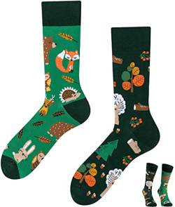 TODO Colours Lustige Socken mit Motiv - mehrfarbige, bunte, Verrückte für Herren und Damen (43-46, Waldtiere Socken) von TODO