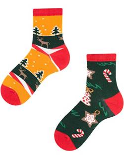 TODO Colours - Weihnachten Socken Kinder Lustige Weihnachtssocken mit Nicolaus (Weihnachten Socken Kinder, 31-34) von TODO