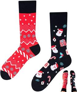 TODO Colours Weihnachtssocken Herren und Damen, Socken Weihnachten Lustig (Weihnachtssocken 39-42) von TODO