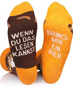 TODO Lustige Bier Socken Damen, Coole Biersocken Männer, Beste Geschenk Bierliebhaber Socken Bier 39-42 von TODO