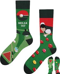 TODO Lustige Socken Damen und Herren, Coole Socken mit Motiv - Bunte, Mehrfarbige, Verrückte (35-38, Billard) von TODO