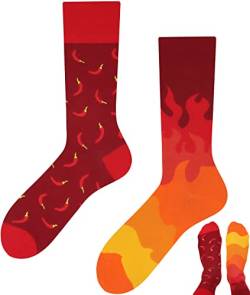 TODO Lustige Socken Damen und Herren, Coole Socken mit Motiv - Bunte, Mehrfarbige, Verrückte (35-38, Paprika) von TODO