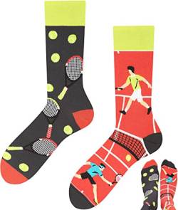 TODO Lustige Socken Damen und Herren, Coole Socken mit Motiv - Bunte, Mehrfarbige, Verrückte (35-38, Tennis) von TODO