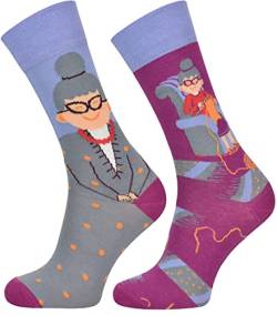 TODO Lustige Socken Herren und Damen, Coole Socken mit Motiv - Bunte, Mehrfarbige, Verrückte (39-42, Oma) von TODO