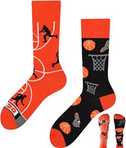 TODO Lustige Socken Herren und Damen, Coole Socken mit Motiv - Bunte, Mehrfarbige, Verrückte (43-46, Basketball) von TODO
