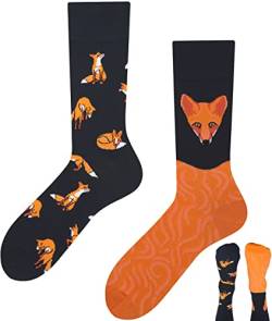 TODO Lustige Socken Herren und Damen, Coole Socken mit Motiv - Mehrfarbige, Bunte, Verrückte (39-42, Fuchs) von TODO