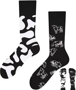 TODO Lustige Socken Herren und Damen, Coole Socken mit Motiv - Mehrfarbige, Bunte, Verrückte (39-42, Kuh) von TODO