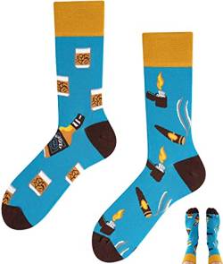 TODO Lustige Socken Herren und Damen, Coole Socken mit Motiv - Mehrfarbige, Bunte, Verrückte (43-46, Whiskey Socken) von TODO