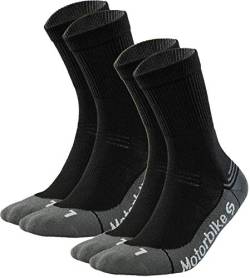 TODO Motorradsocken Herren Kurz Licht Atmungsaktiv Motor Socken Schwarz (47-49, 2-paar Schwarz) von TODO