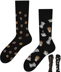 TODO ODO Lustige Socken Herren und Damen, Coole Socken mit Motiv - Mehrfarbige, Bunte, Verrückte (39-42, Morgen Kaffee) von TODO