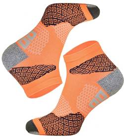 TODO RUNNING RAID - Quarter Laufsocken, Technisch, Anti-Blasen Polsterung, für Damen & Herren mit DryTex. Bunte Funktionssocken | Marathon | Trail | Joggen | Laufen | Running (35-38, Orange) von TODO