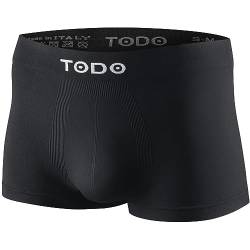 TODO Sport Boxershorts Herren (1x Pack) Elastisch Boxer Männer, Atmungsaktiv, Leicht, Sportunterwäsche ohne Scheuern (Schwarz x1, 3XL) von TODO