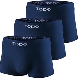 TODO Sport Boxershorts Herren (3er Pack) Elastisch Sportunterwäsche Boxer Männer, Atmungsaktiv, Leicht, ohne Scheuern (Marineblau, L/XL) von TODO