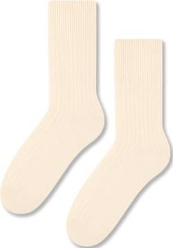 TODO Warm Wollsocken Damen und Herren Wintersocken Damen, Thermosocken Herren, elegant norweger socken - Wollkollektion (35_Ecru) von TODO