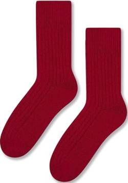 TODO Warm Wollsocken Damen und Herren Wintersocken Damen, Thermosocken Herren, elegant norweger socken - Wollkollektion (38_Bordo) von TODO