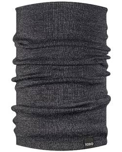 TODO Warme 100% Merino Schlauchschal Herren und Damen. Wolle, Atmungsaktiv Merino Halstuch Herren Merinowolle (100% Merino Schal, Grau) von TODO