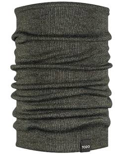 TODO Warme 100% Merino Schlauchschal Herren und Damen. Wolle, Atmungsaktiv Merino Halstuch Herren Merinowolle (100% Merino Schal, Khaki) von TODO