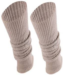 TODO Warme Wolle Stulpen Damen - zum Knie. Weich, Flexibel. Beinwärmen für Winter, wenn es Kalt ist. (Fit - Beige) von TODO