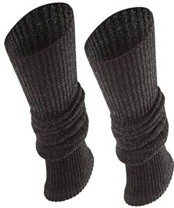 TODO Warme Wolle Stulpen Damen - zum Knie. Weich, Flexibel. Beinwärmen für Winter, wenn es Kalt ist. (Fit - Graphit) von TODO