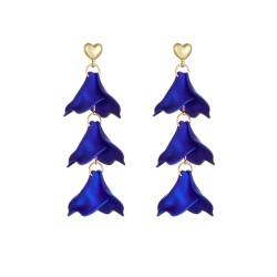 TOEECY Acryl Floralen Quasten Ohrringe Baumeln Ohrhänger für Damen Modisches Lange Ohrringe für Frauen und Mädchen (Blau) von TOEECY