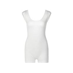 TOEECY Damen Jumpsuit Rückenfrei Overall Kurz Einteiler Hosenanzug Bodysuit Sport Playsuit Strampler Tank Tops Sexy Sommer Trainingsanzug für Yoga Workout (Weiß,S) von TOEECY