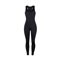 TOEECY Damen Jumpsuit Strampler Ärmellos Overall Kurz Einteiler Hosenanzug Sport Playsuit Tank Tops Bodysuit Sexy Sommer Trainingsanzug für Yoga Workout (Schwarz,L) von TOEECY