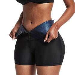 TOEECY Damen Schwitzhose Zum Kurz Hosen Hohe Taille Sauna Shorts Hot Thermo Sweat Sporthose Verstellbare Schwitzen Jogginghose Bauchkontrolle Body Shaper (L) von TOEECY