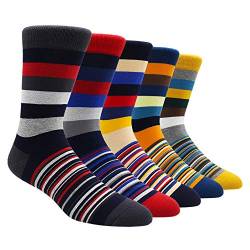 TOEJYJ Lustige Herrensocken mit Muster, lustige Freizeit-Socken, bunt, gestreift, Baumwolle, Größe 38-47, S017, von TOEJYJ