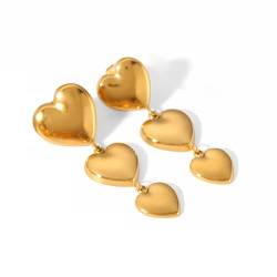 TOFBS Gold Herzohrringe Double Circle Hoop Ohrringe Tropfen Ohrringe 18K Gold Hypoallergen Ohrringe Schmuck für Hochzei (#3) von TOFBS