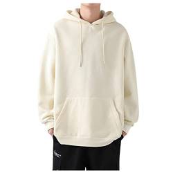 TOFOTL Herren Pullover Stehkragen Mit Kapuze Yoga Business Outfit Kostüm Regular Fit Festival Laufen Weihnachten Strickjacke Mit Kapuze Winter Modern Männer Hoodie Beige L von TOFOTL