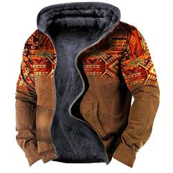 TOFOTL Herren Winterjacke mit Kapuze Vintage Print Breite Modern Steppjacke Softshelljacke Yoga Warme Halloween Wind Breakers Herren Herbst Workout Oberteil Kapuzenpullover Rot L von TOFOTL