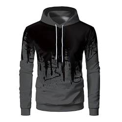 TOFOTL Hoodie Herren Mit Kordelzug Leicht Gym Business Kostüm Kapuzenpullover Stretch Gothic Cosplay Oktoberfest Kostüm Männer Winter Modern Kapuzenjacke Pullis Herren Grau L von TOFOTL