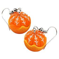 TOGEVAL 1 Paar Orangefarbene Ohrringe Ohrringe In Orangenform Simulierte Früchte Ohrschmuck Damenschmuck Ohrringe Mit Fruchtdesign Hängeohrringe Ohrringe In Orangenform Simulation von TOGEVAL
