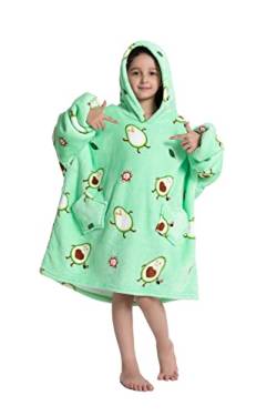 TOHYOZIJ Blanket Hoodie Kids,Oversized Wearable Blanket Sweatshirt,Super Soft Warm Comfortable Hoodie for Teenagers Boys Girls with Pocket (Avocado) von TOHYOZIJ