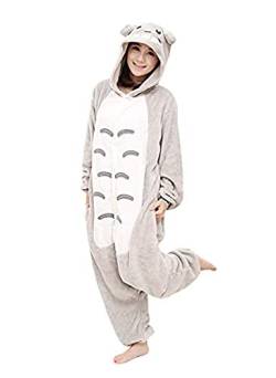 TOHYOZIJ Unisex Adult Animal Onesie Pajamas Halloween Carnival Cosplay Costume, Plush One Piece Cosplay Suit for Adults, Women and Men Homewear (Totoro, Medium) von TOHYOZIJ