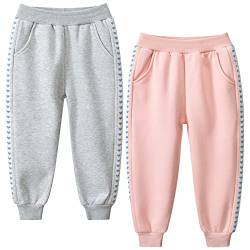 TOKYMOON 2er Pack Jogginghose Mädchen Jungen Kinder Sporthose Lang Hosen Herbst Winter Schule Jogging Regenbogen Einhorn Gedruckt Jogger Trainingsanzug Sweathose Unisex Rosa+Blau 110 von TOKYMOON