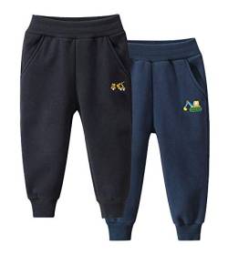 TOKYMOON 2er Pack Kinder Junge Sweathose Kids Karikatur Drucken Sporthose Jogger Pants Hose Babyhose Warm Jogginghose Jungen Mädchen Jogginghose Baumwolle Kinder Sweathose Wagen 1 128-134 von TOKYMOON