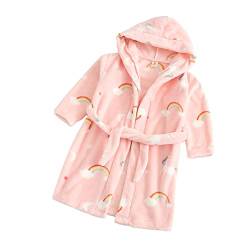 TOKYMOON Bademantel Kinder mit Kapuze für Jungen Mädchen Bademäntel Morgenmantel warmen und weichen Pyjama Nachtwäsche Jungen Flanell Fleece Bademantel Kleinkind Hoodie Roben Regenbogenpferd 100 von TOKYMOON