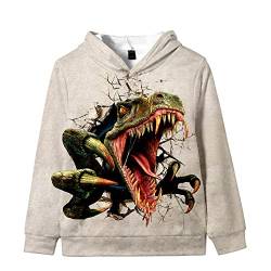 TOKYMOON Jungen Hoodie Kinder Pullover Sweatshirt Kinder Dinosaurier Hoodies Jungen 3D Druck Kapuzenpullover Jungen Beige 110 von TOKYMOON