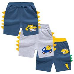 TOKYMOON Jungen Shorts 3er Sommer Shorts Kinder Baumwolle Kurze Hosen Pull-on Freizeit Shorts Kinder Kurze Hosen Jungen Shorts Jungs Sweat Shorts Kurze Hose Sporthose Bagger 90 von TOKYMOON