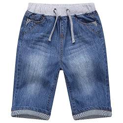 TOKYMOON Jungen Shorts Kinder Jungen Kurze Hosen Kinder Jungen Jeans Shorts Kurze Hose Kinder Sommer Jeanshose Jungen Jeans Shorts Kinder Stretch Kurze Regular Fit mit Gummibund Blau 110 von TOKYMOON