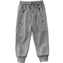 TOKYMOON Jungen Sporthose Gefütterte Jogger Pants Jogginghose Kinder Sweathose Thermo Hose Streetwear Sweatpants Grau 2 160 von TOKYMOON