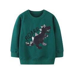 TOKYMOON Jungen Sweatshirt Pullover Baumwolle T-Shirt Kinder Langarmshirts Dinosaurier Kinder Sweatshirt Weihnachtspullover Warme Top Sweat Streetwear Oberbekleidung Dinosaurier 2 110 von TOKYMOON