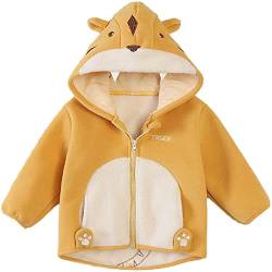 TOKYMOON Kinder Jungen Kapuzenpullover Fleecejacke Jungen Pullover Dinosaurier Headwear Jacke Hoodie Sweatjacke Kapuzenjacke Hoody Sweatshirt mit Reißverschluss 1-7 Jahre 92-122 Tiger 110 von TOKYMOON