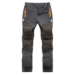 TOKYMOON Kinder Outdoorhose Wanderhose Zip Off Hose abnehmbare hosebeine Shorts Trekkinghose Unisex Jugend Mädchen 2-in-1-Funktionshose Sommer mit Gürtel Schnelltrocknend Atmungsaktiv Grau 170 von TOKYMOON