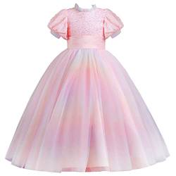 TOKYMOON Kleid Mädchen Blumen mädchen Kleid Prinzessin Kleider Festliches Kinder Mädchen Kleid Tüll Hochzeit Mädchen Kleid Elegant Langes Abendkleid Kommunikation Sommer Kleider Rosa 1 120 von TOKYMOON