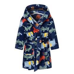 TOKYMOON Mädchen Bademantel Kinder Jungen Fleece Hoodie Roben Kleinkind Flauschig warmen weichen Pyjama Nachtwäsche Bademantel Kinder mit Kapuze Morgenmantel Flanellmantel Tier 120 von TOKYMOON