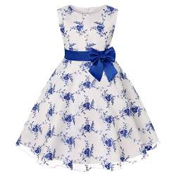 TOKYMOON Mädchen Kleider Partei Kleider Elegant Kinder Kleider Mädchen Prinzessin Kleid Geburtstags Hochzeits Tüll Kleid Mädchen Formale Kleider Kleid Blumenmädchen Formale Kleid Blau 150 von TOKYMOON