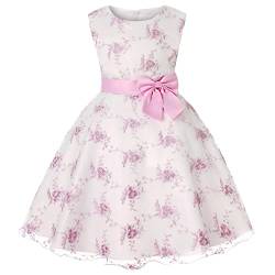 TOKYMOON Mädchen Kleider Partei Kleider Elegant Kinder Kleider Mädchen Prinzessin Kleid Geburtstags Hochzeits Tüll Kleid Mädchen Formale Kleider Kleid Blumenmädchen Formale Kleid Rosa 110 von TOKYMOON