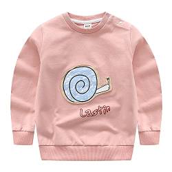 TOKYMOON Mädchen Sweatshirt für Kinder Baumwolle Top Casual Jumper Kleinkind Langarm Pullover Sweat Tops Langarmshirts Mädchen T-Shirts Pullover Lange Ärmel Shirt Rosa Schnecken 74-80 von TOKYMOON